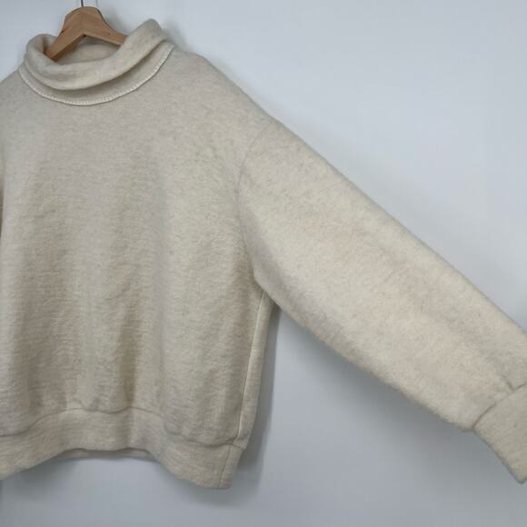 GoshYaga Boiled Wool Pullover Sweater Womens Large Track Suit Top Ivory White - Picture 2 of 9